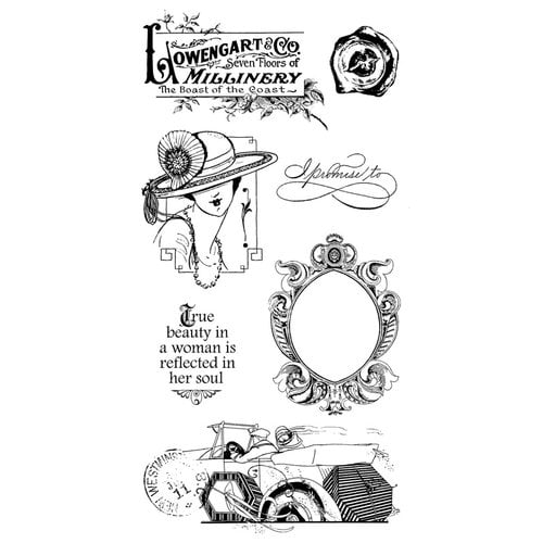 Graphic 45 - Hampton Art - Ladies' Diary Collection - Cling Mounted Rubber Stamps - Ladies Diary Three