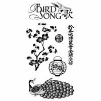 Graphic 45 - Hampton Art - Bird Song Collection - Cling Mounted Rubber Stamps - Bird Song One