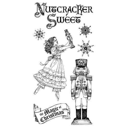 Graphic 45 - Hampton Art - Nutcracker Sweet Collection - Christmas - Cling Mounted Rubber Stamps - Holiday One