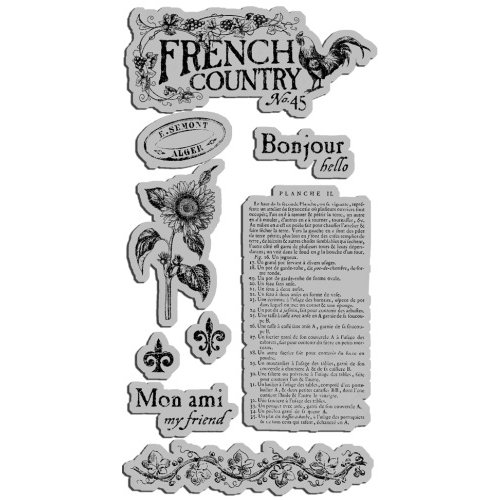 Graphic 45 - Hampton Art - French Country Collection - Cling Mounted Rubber Stamps - French Country One