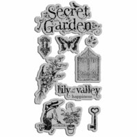 Graphic 45 - Hampton Art - Secret Garden Collection - Cling Mounted Rubber Stamps - Secret Garden One