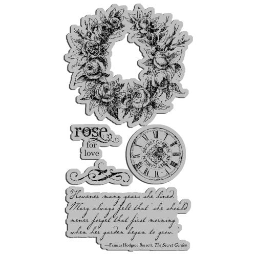 Graphic 45 - Hampton Art - Secret Garden Collection - Cling Mounted Rubber Stamps - Secret Garden Two