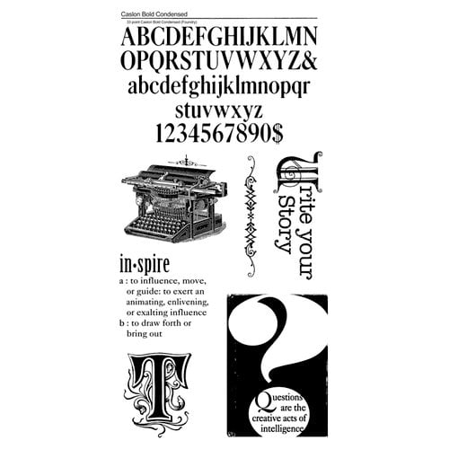 Graphic 45 - Hampton Art - Typography Collection - Cling Mounted Rubber Stamp Three