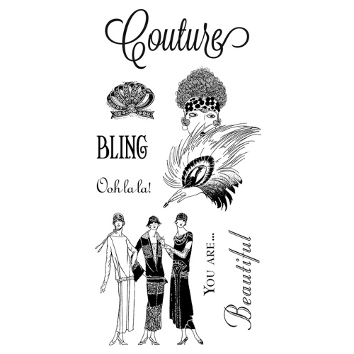 Graphic 45 - Hampton Art - Couture Collection - Cling Mounted Rubber Stamp One