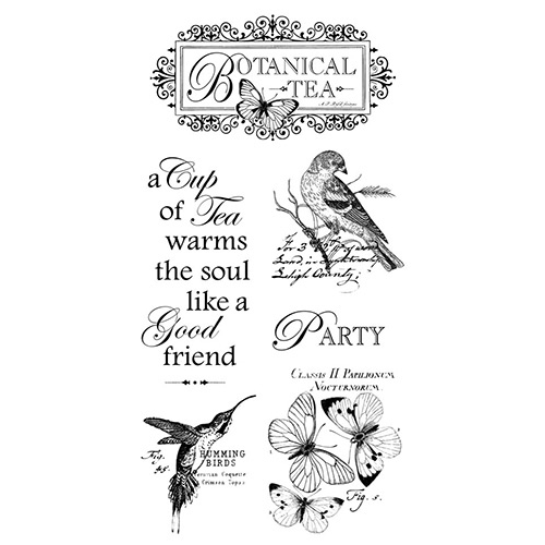 Graphic 45 - Hampton Art - Botanical Tea Collection - Cling Mounted Rubber Stamps - One