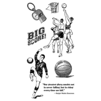 Graphic 45 - Hampton Art - Good Ol Sport Collection - Cling Mounted Rubber Stamps - Two