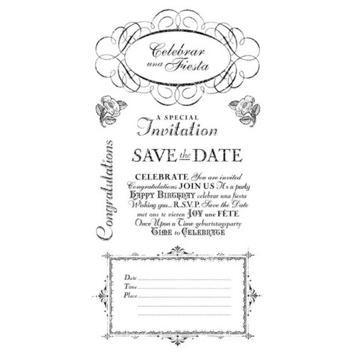 Graphic 45 - Hampton Art - Time to Celebrate Collection - Cling Mounted Rubber Stamps - Three
