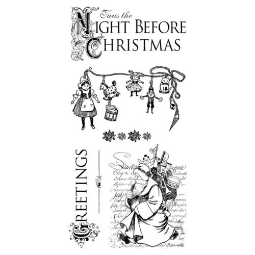 Graphic 45 - Hampton Art - Twas the Night Before Christmas Collection - Cling Mounted Rubber Stamps - One