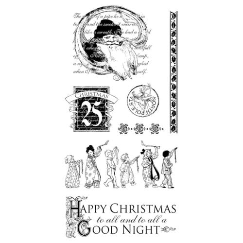Graphic 45 - Hampton Art - Twas the Night Before Christmas Collection - Cling Mounted Rubber Stamps - Two