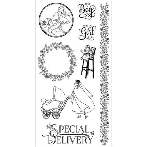 Graphic 45 - Hampton Art - Precious Memories Collection - Cling Mounted Rubber Stamps - Three