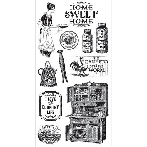 Graphic 45 - Hampton Art - Home Sweet Home Collection - Cling Mounted Rubber Stamps - One