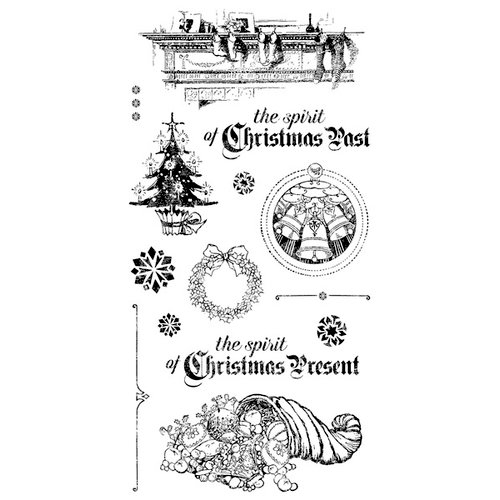Graphic 45 - Hampton Art - Christmas Carol Collection - Cling Mounted Rubber Stamps - Two