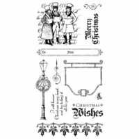 Graphic 45 - Hampton Art - Christmas Carol Collection - Cling Mounted Rubber Stamps - Three