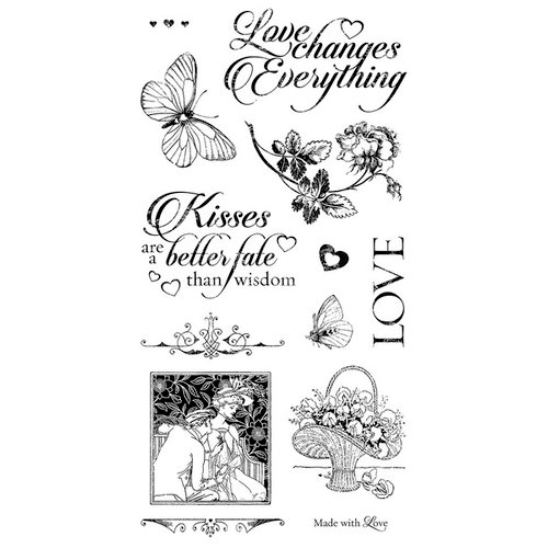 Graphic 45 - Hampton Art - Mon Amour Collection - Cling Mounted Rubber Stamps - Three