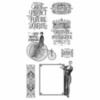 Graphic 45 - Hampton Art - Worlds Fair Collection - Cling Mounted Rubber Stamps - One