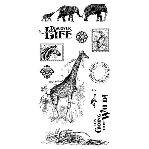 Graphic 45 - Hampton Art - Safari Adventure Collection - Cling Mounted Rubber Stamps - Two