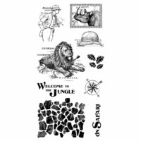 Graphic 45 - Hampton Art - Safari Adventure Collection - Cling Mounted Rubber Stamps - Three