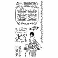 Graphic 45 - Hampton Art - Cafe Parisian Collection - Cling Mounted Rubber Stamps - Two