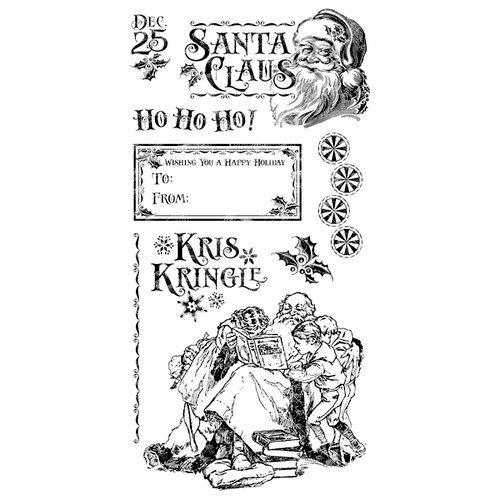Graphic 45 - Hampton Art - St Nicholas Collection - Christmas - Cling Mounted Rubber Stamps - Three
