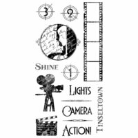 Graphic 45 - Hampton Art - Vintage Hollywood Collection - Cling Mounted Rubber Stamps - One