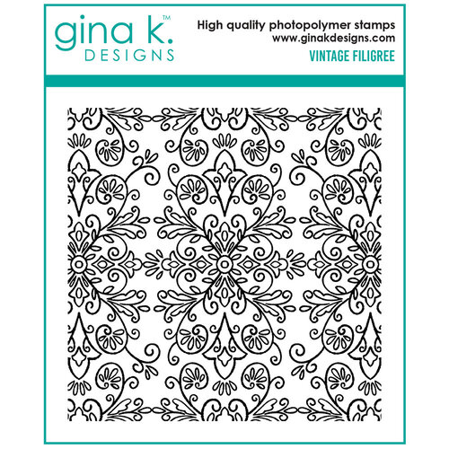 Gina K Designs - Clear Photopolymer Stamps - Vintage Filigree Background