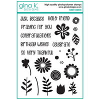 Gina K Designs - Clear Photopolymer Stamps - Funky Flowers