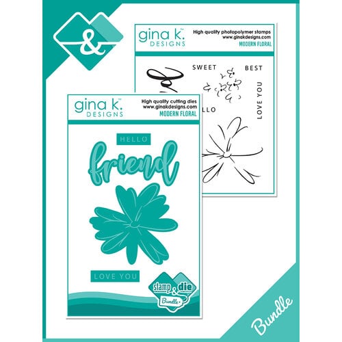 Gina K Designs - Die And Clear Photopolymer Stamp Set - Modern Floral