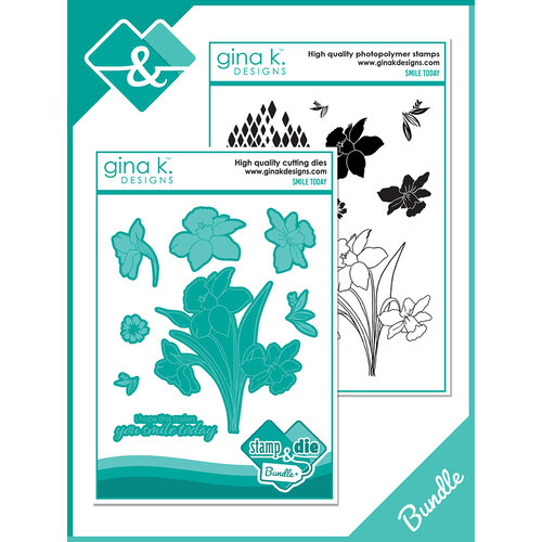 Gina K Designs - Die And Clear Photopolymer Stamp Set - Smile Today
