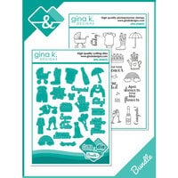 Gina K Designs - Die And Clear Photopolymer Stamp Set - April Showers