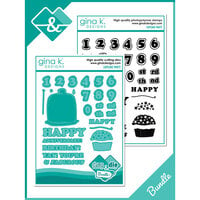 Gina K Designs - Die And Clear Photopolymer Stamp Set - Cupcake Party