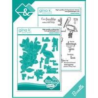 Gina K Designs - Die And Clear Photopolymer Stamp Set - Magnolia Wishes