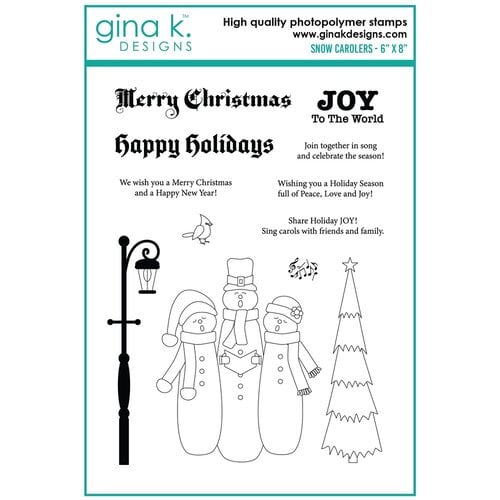Gina K Designs - Clear Photopolymer Stamps - Snow Carolers