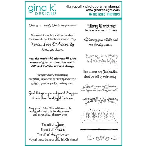 Gina K Designs - Clear Photopolymer Stamps - On The Inside Christmas