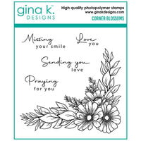 Gina K Designs - Clear Photopolymer Stamps - Corner Blossoms