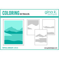 Gina K Designs - Stencils - Tropical Landscape
