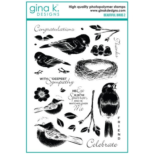 Gina K Designs - Clear Photopolymer Stamps - Beautiful Birds 2