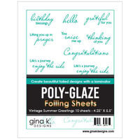 Gina K Designs - Poly-Glaze Foiling Sheets - Vintage Summer Greetings