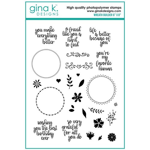 Gina K Designs - Clear Photopolymer Stamps - Original Wreath Builder