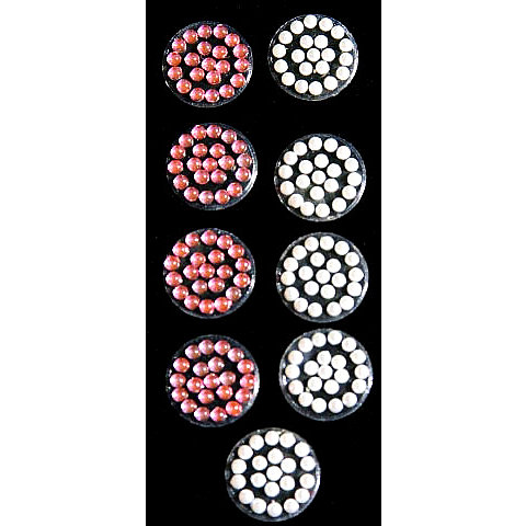 Glitz Design - Icing Collection - Self-Adhesive Pearls - Icing Polka Dots - Pink and Silver