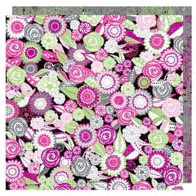 Glitz Design - Audrey Collection - 12 x 12 Double Sided Paper - Audrey Floral, CLEARANCE