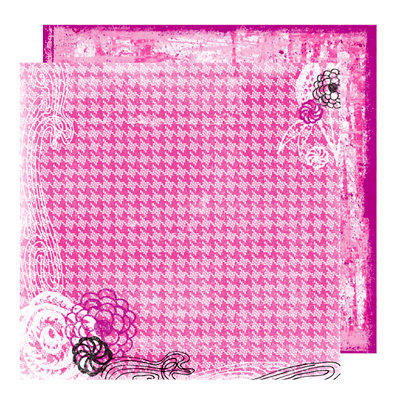 Glitz Design - Audrey Collection - 12 x 12 Double Sided Paper - Audrey Houndstooth, BRAND NEW
