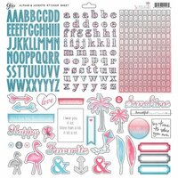 Glitz Design - Felicity Collection - 12 x 12 Cardstock Stickers - Alphabets and Accents