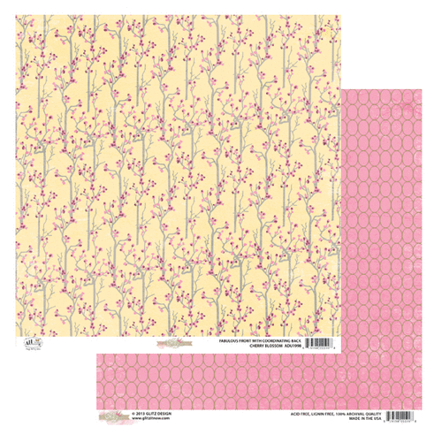 Glitz Design - All Dolled Up Collection - 12 x 12 Double Sided Paper - Cherry Blossom