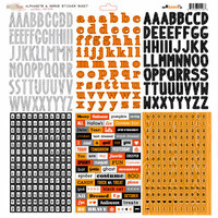 Glitz Design - Raven Collection - Halloween - 12 x 12 Cardstock Stickers - Alphabets and Words