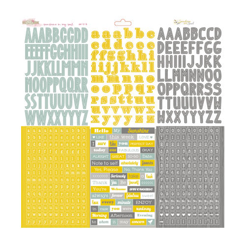 Glitz Design - Sunshine in My Soul Collection - 12 x 12 Cardstock Stickers - Alphabets and Words