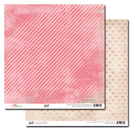 Glitz Design - Beautiful Dreamer Collection - 12 x 12 Double Sided Paper - Stripe