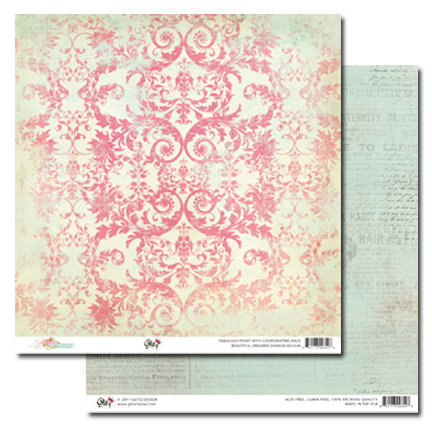 Glitz Design - Beautiful Dreamer Collection - 12 x 12 Double Sided Paper - Damask