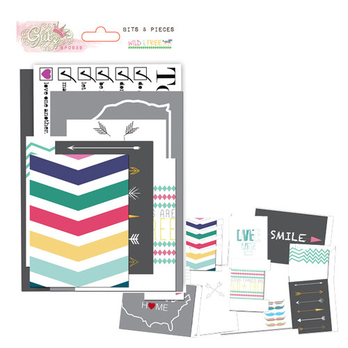 Glitz Design - Wild and Free Collection - Cardstock Pieces - Bits and Pieces