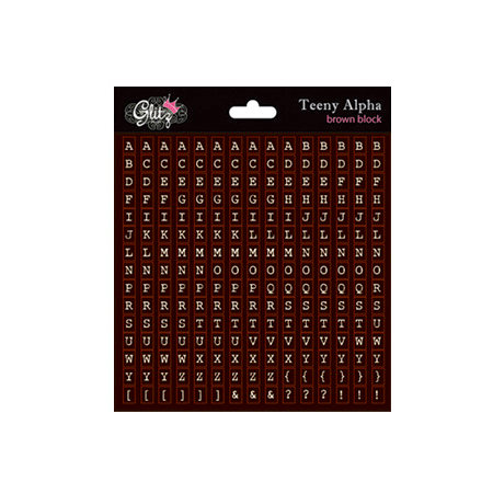 Glitz Design - Cardstock Stickers - Teeny Alphabet - Brown