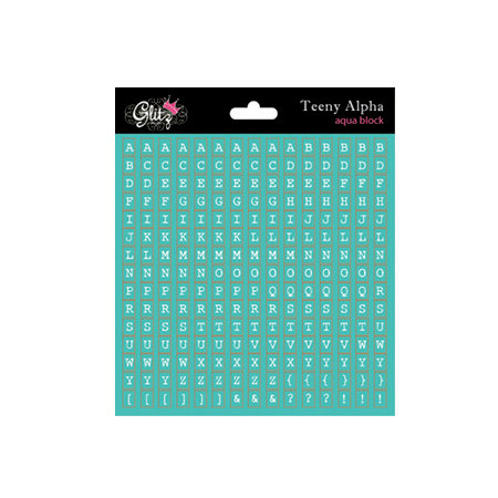 Glitz Design - Cardstock Stickers - Teeny Alphabet - Aqua, CLEARANCE